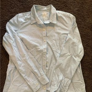 Gap blue and white striped button-down shirt.